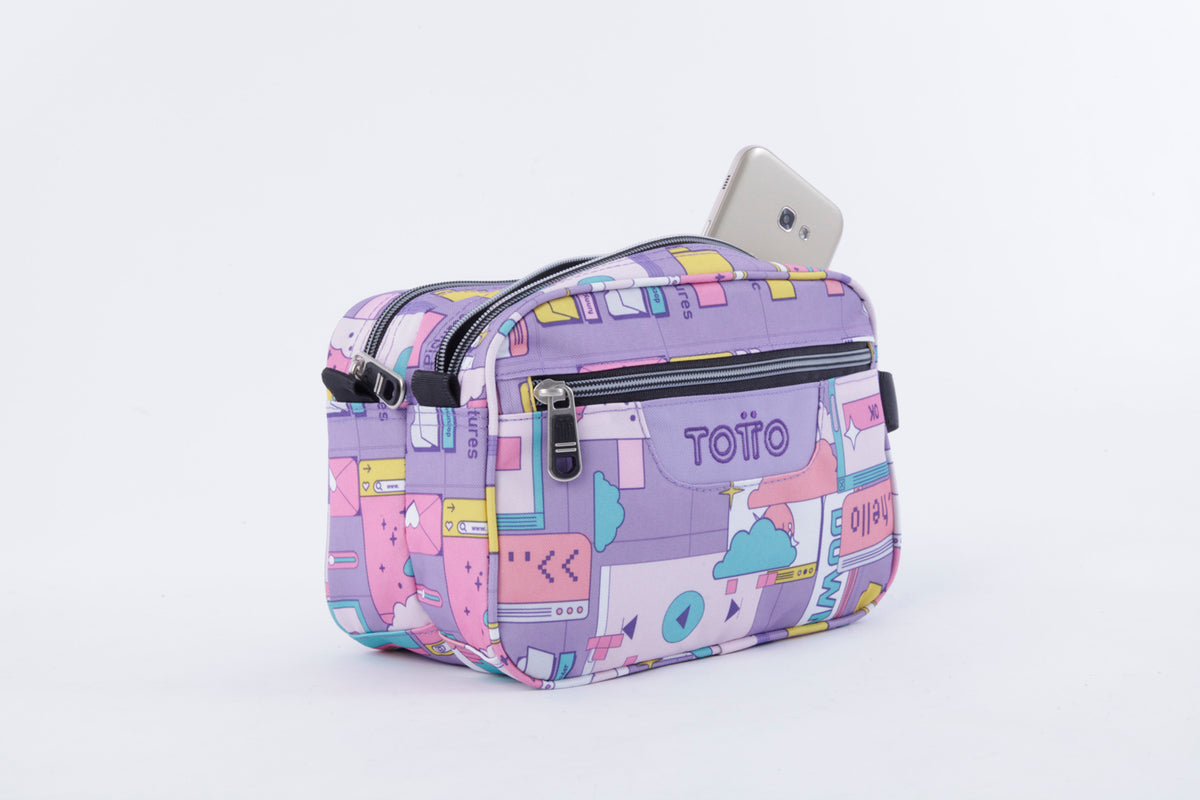 Estuche escolar dos compartimentos morado ciber - Plastilina