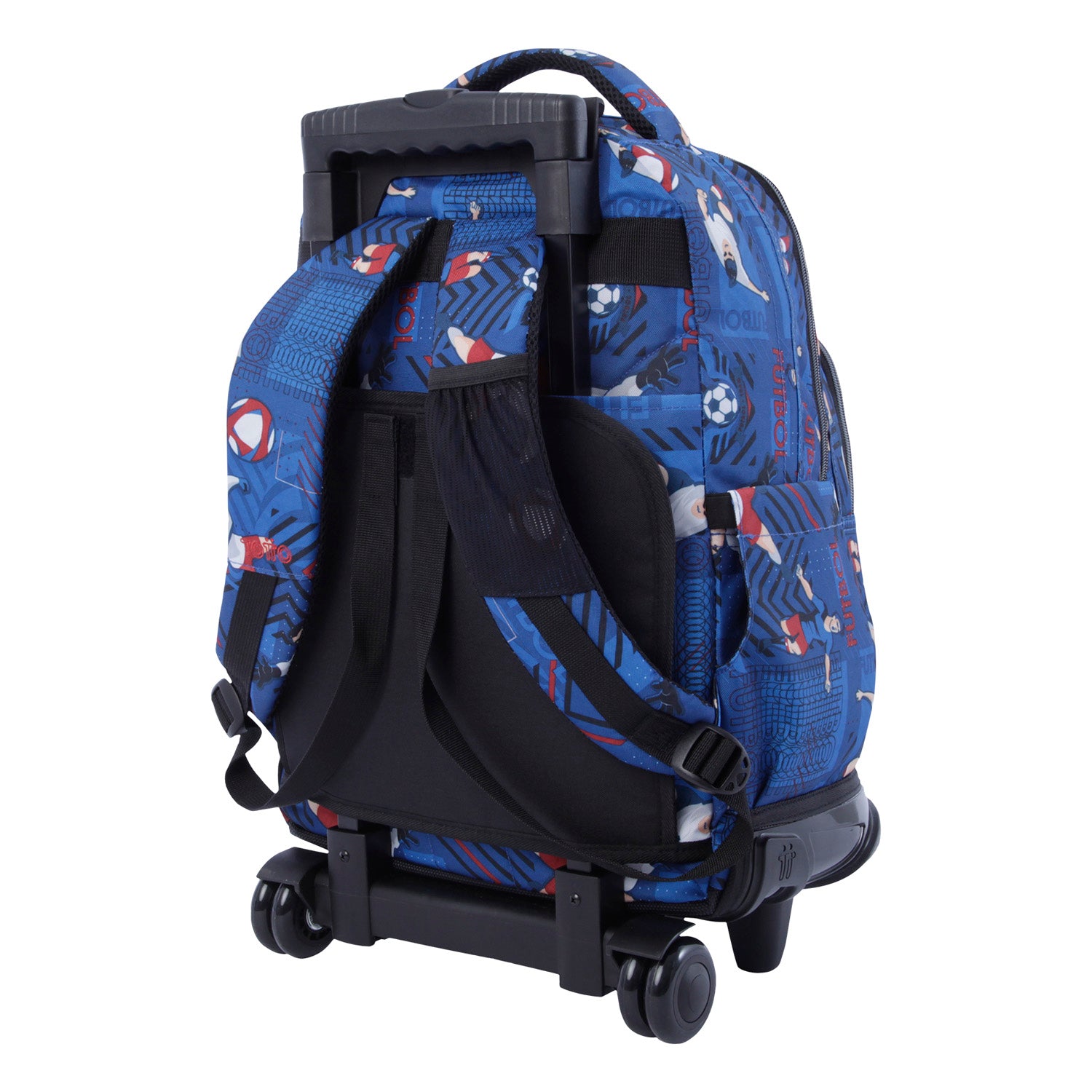 Mochila escolar con ruedas estampado rocas - Renglones
