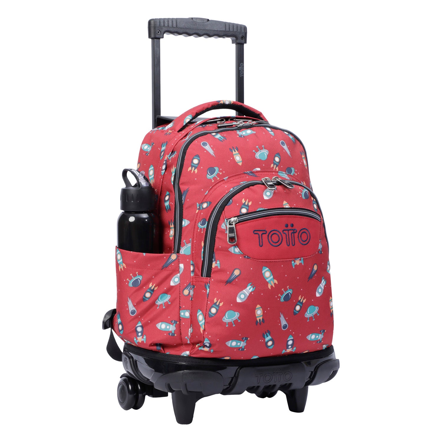 Mochila escolar con ruedas estampado rocas - Renglones