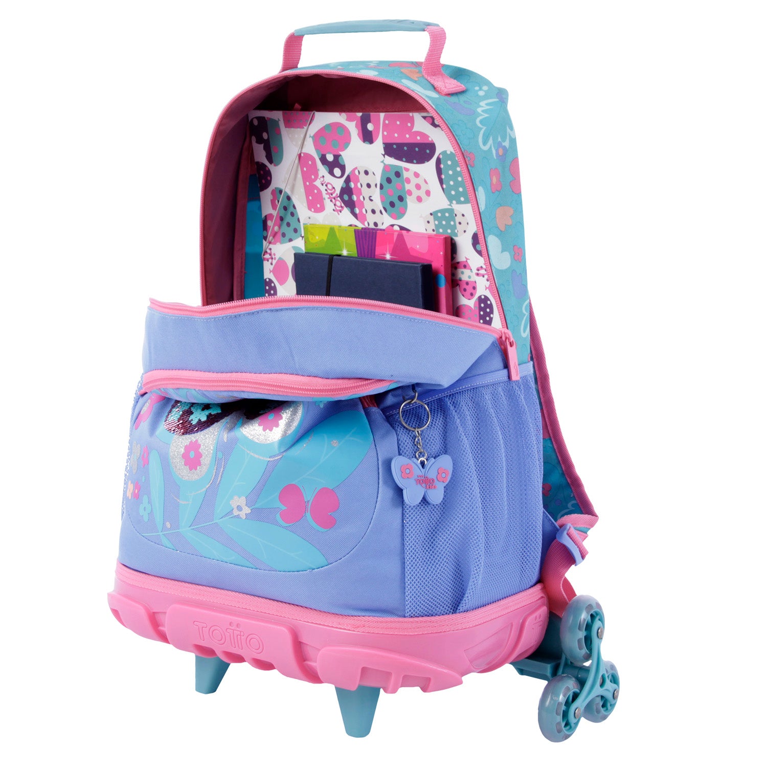 Mochila escolar grande 3 ruedas - Magic Garden