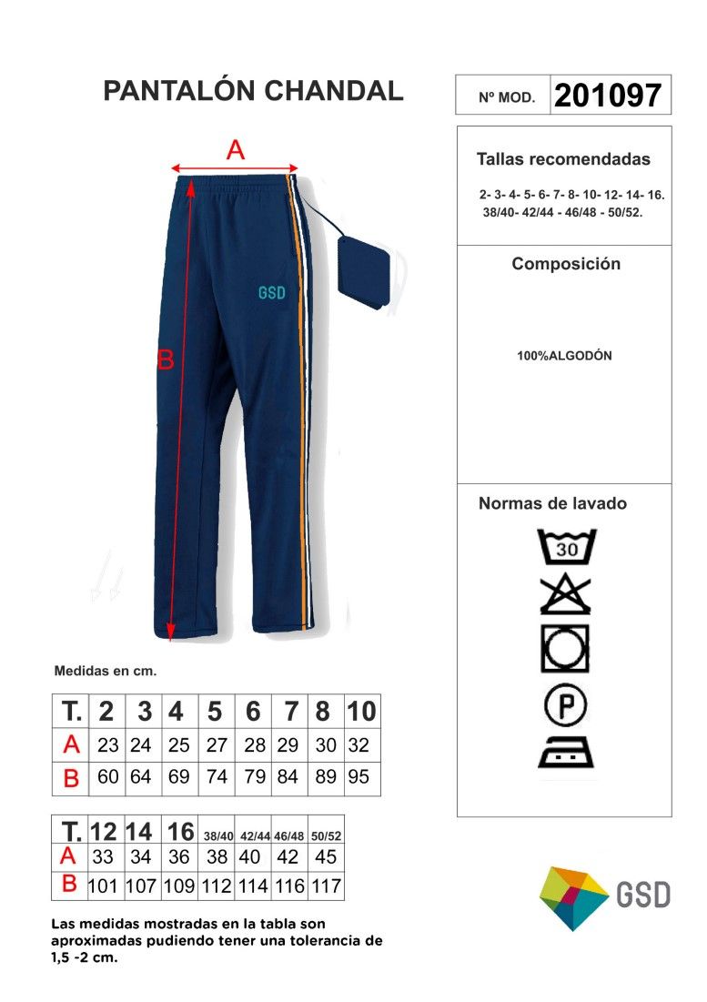 PANTALÓN CHÁNDAL (100% algodón, por encargo)