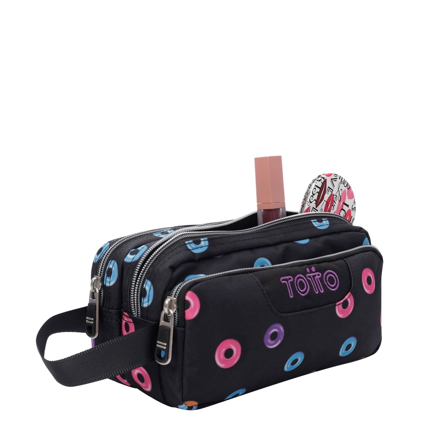 Estuche escolar tres compartimentos donuts - Agapec