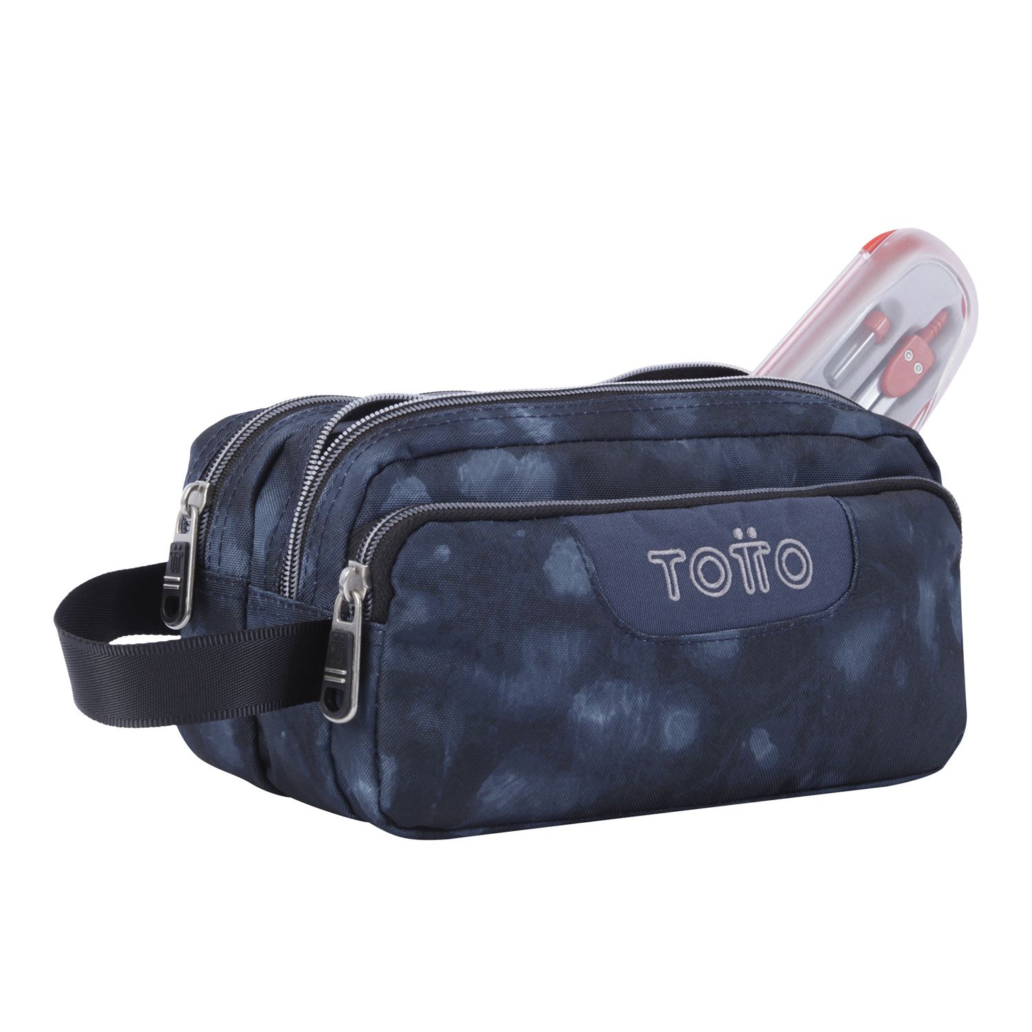 Estuche escolar tres compartimentos estampado nébula - Agapec