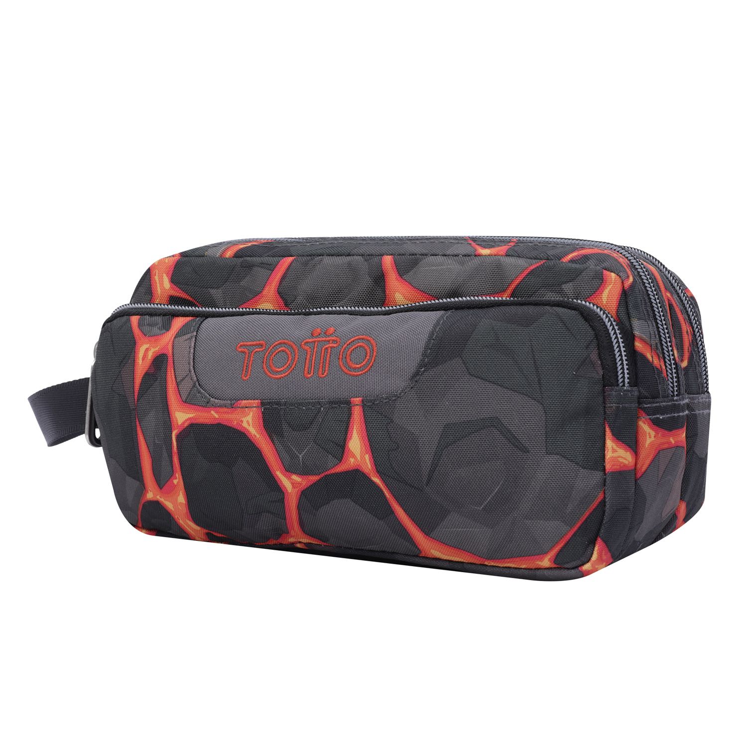 Estuche escolar tres compartimentos estampado rocas - Agapec