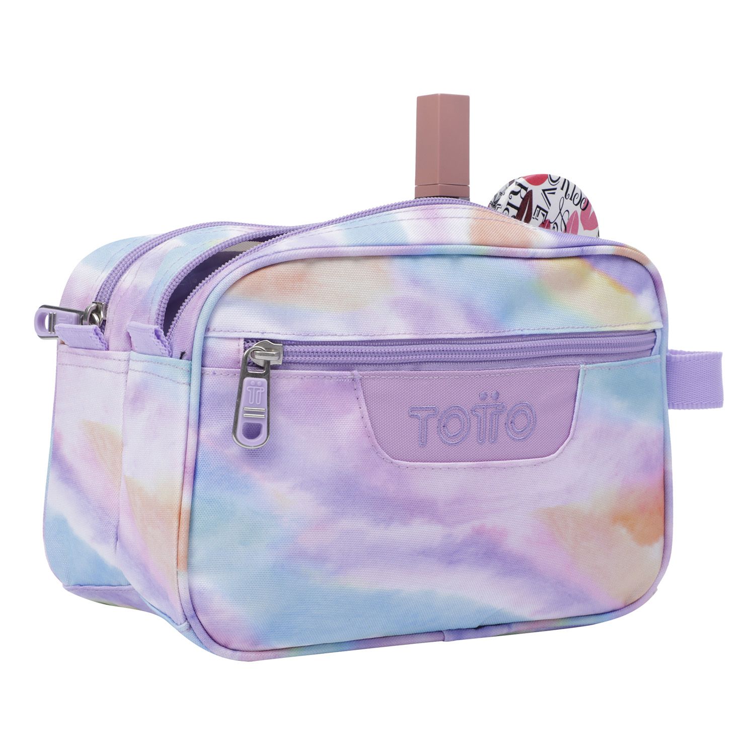 Estuche escolar dos compartimentos estampados pastel - Plastilina