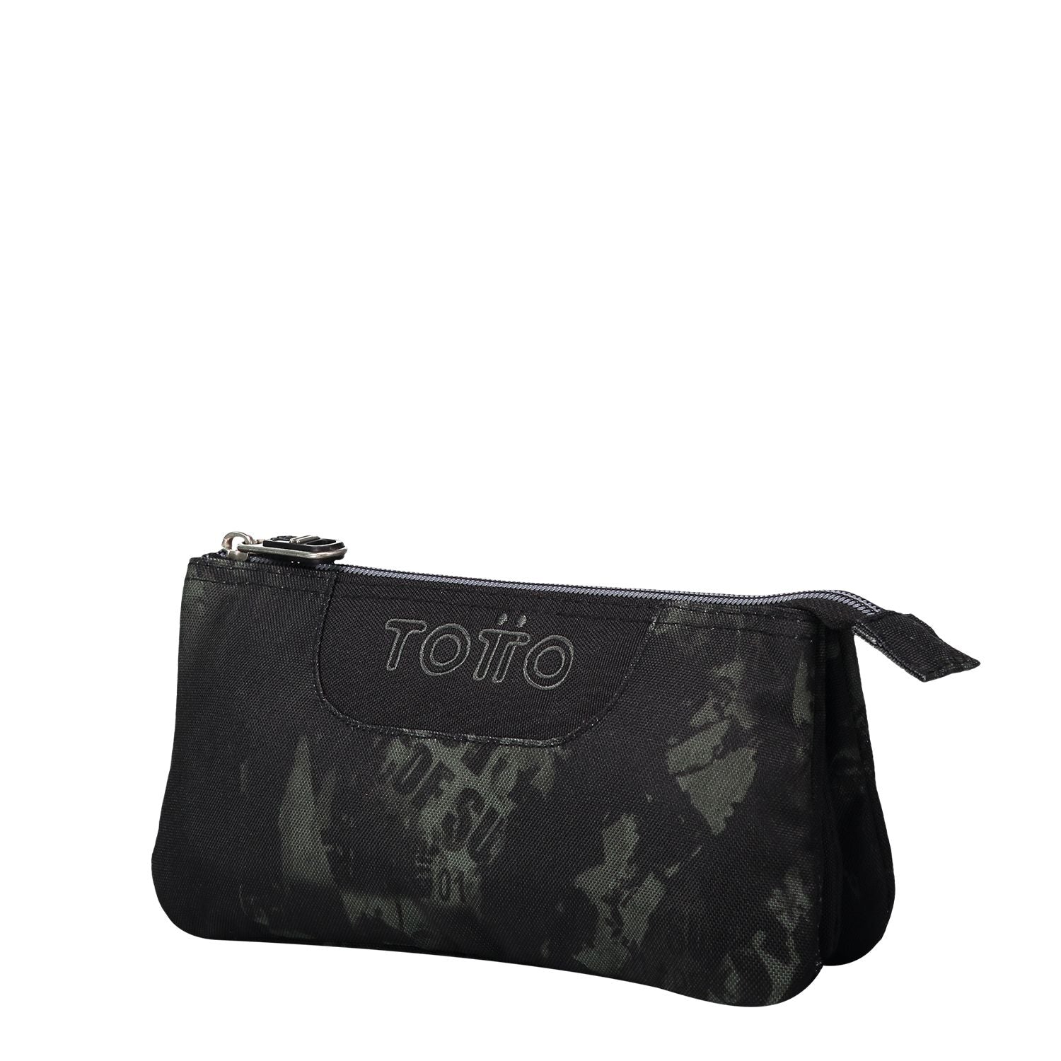 Estuche escolar tres compartimentos gris y negro - Tablero