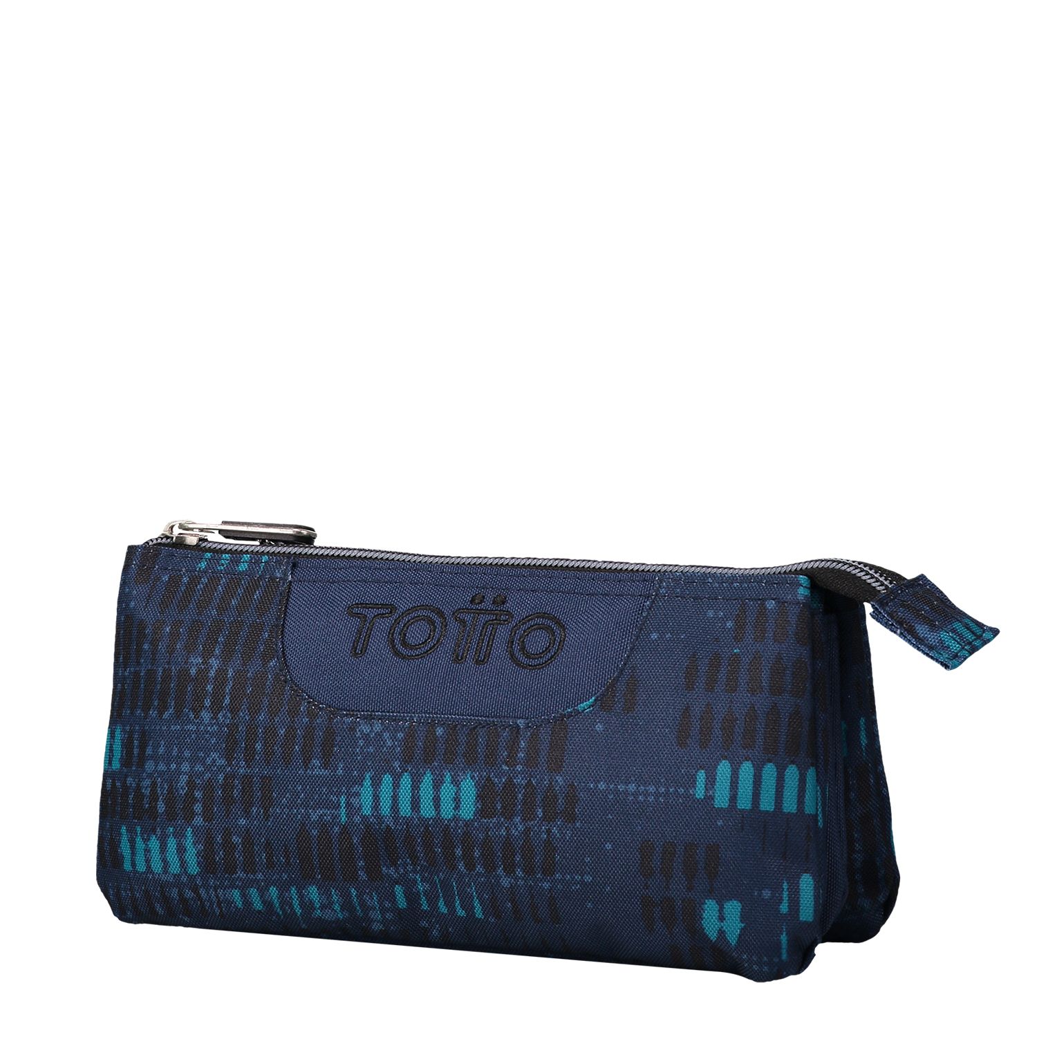 Estuche escolar tres compartimentos azul jaspeado - Tablero