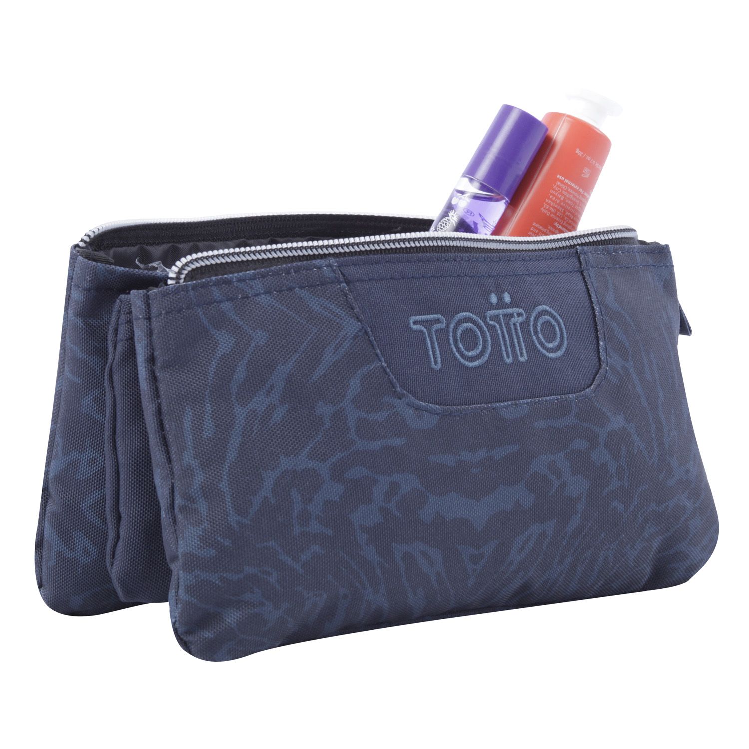 Estuche escolar tres compartimentos azul y negro geometric - Tablero