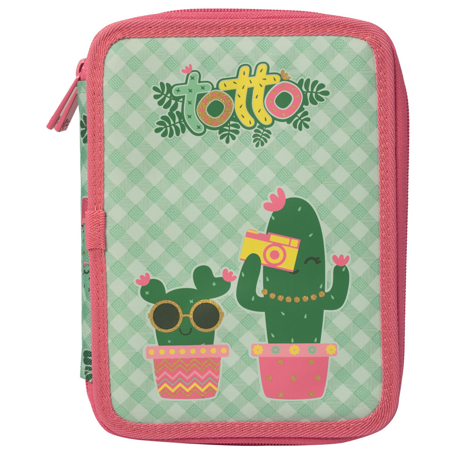Estuche escolar dos compartimentos - Lovely Cactus