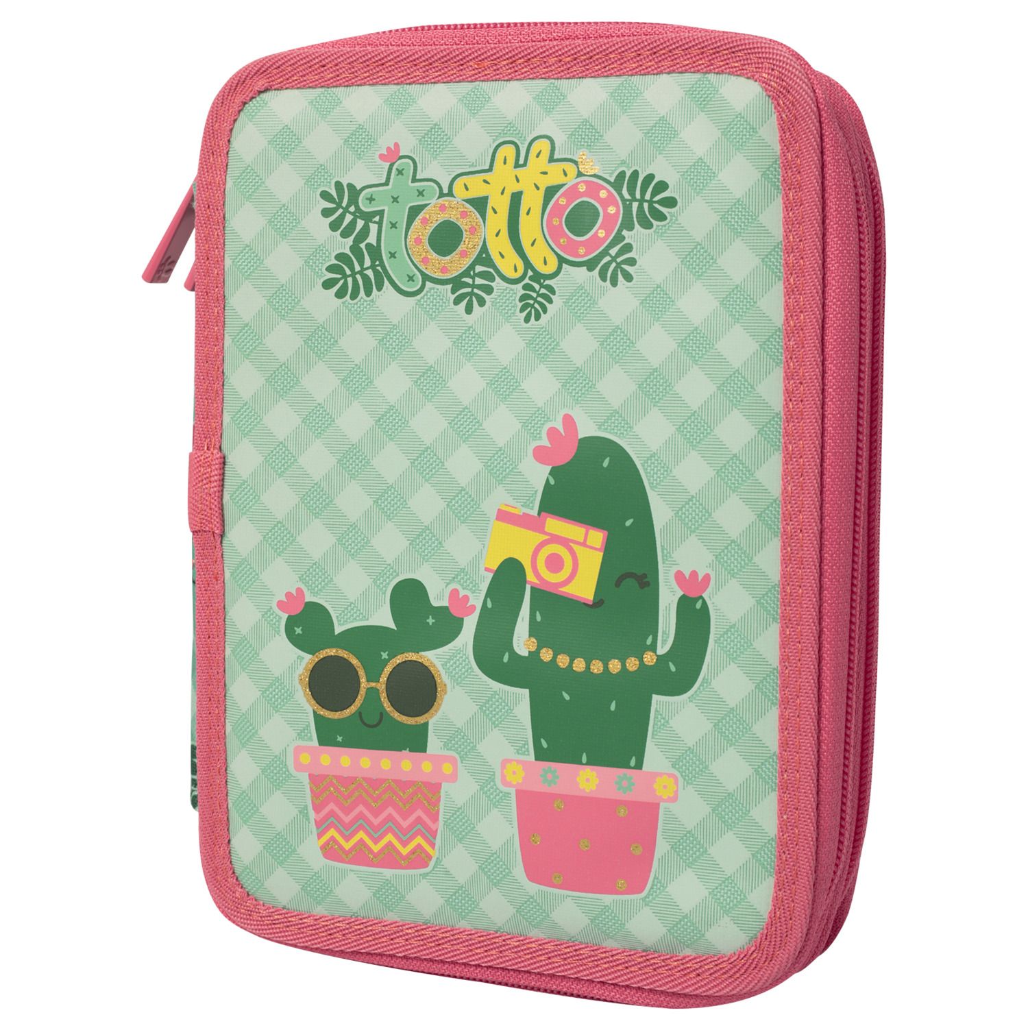 Estuche escolar dos compartimentos - Lovely Cactus