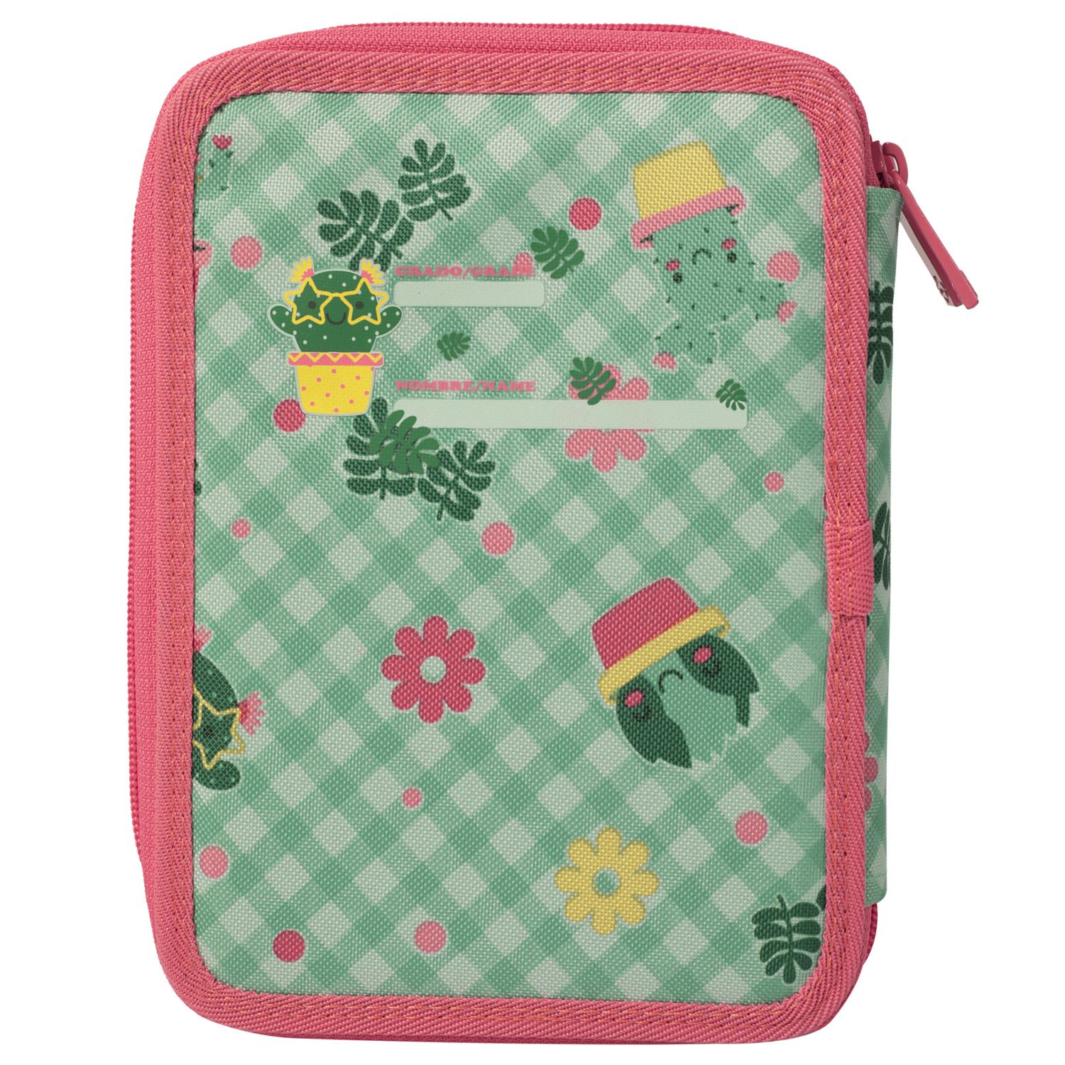 Estuche escolar dos compartimentos - Lovely Cactus