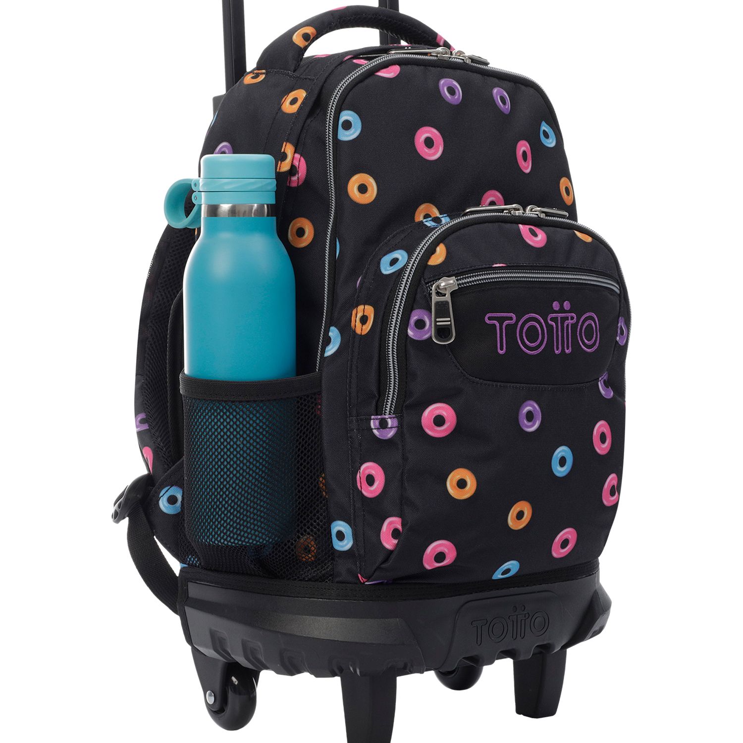 Mochila escolar pequeña ruedas donuts - Resma