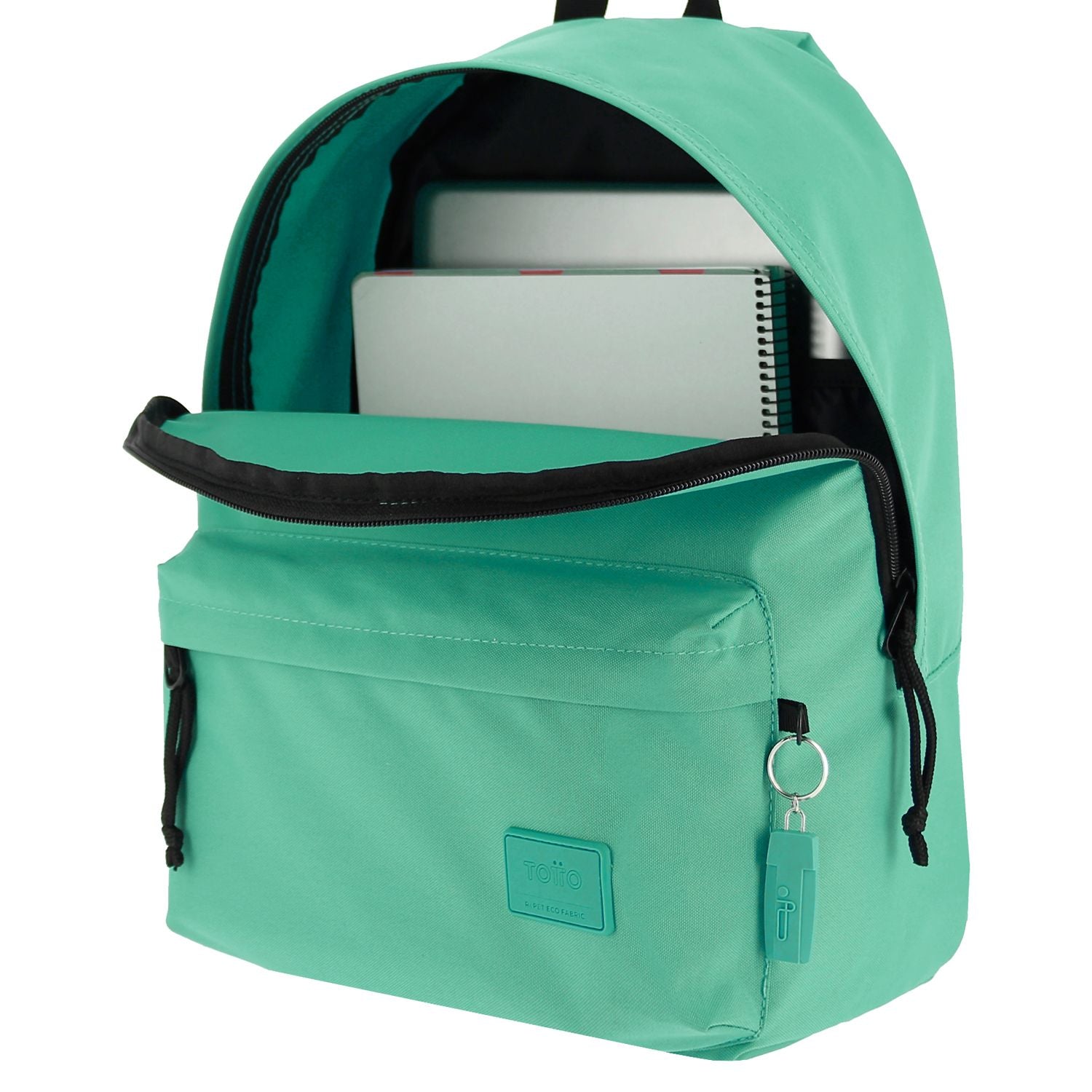 Pack mochila + estuche color verde y gris - Kalex