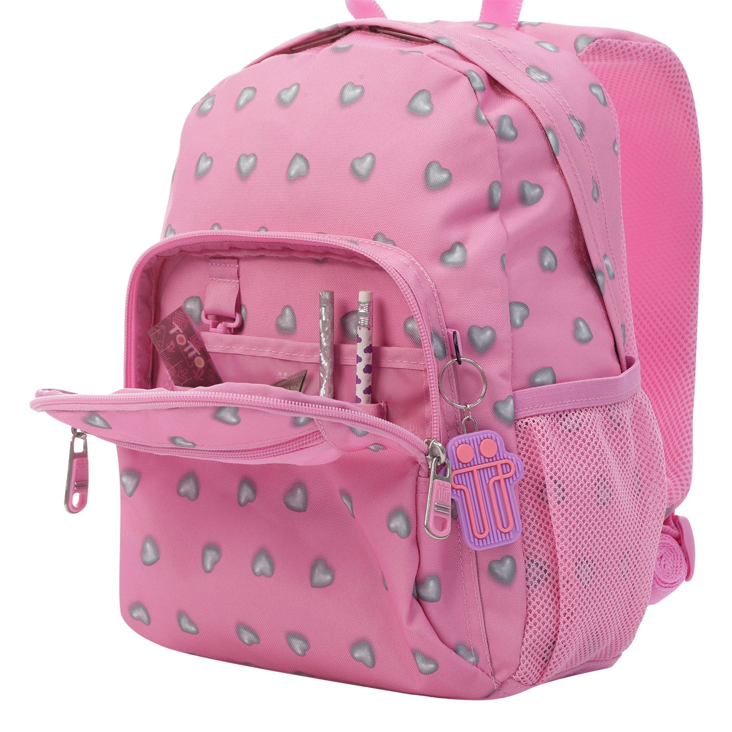 Mochila escolar corazones rosas - Tempera