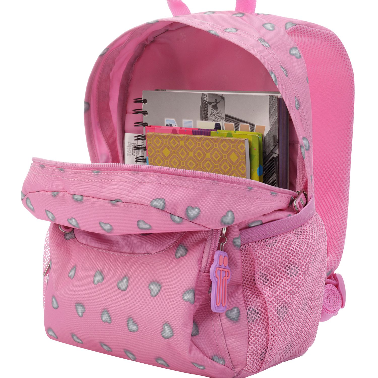 Mochila escolar corazones rosas - Tempera