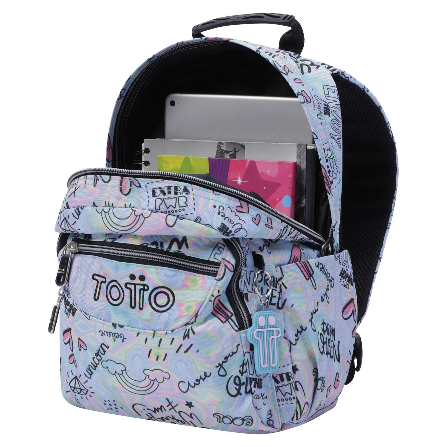 Mochila escolar rainbow party - Tempera