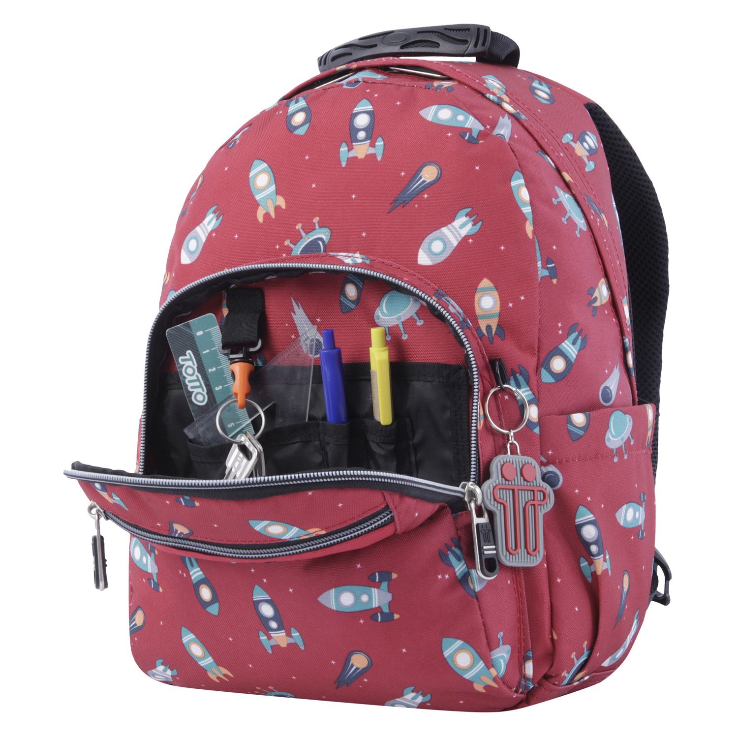 Mochila escolar estampado cohetes - Tempera