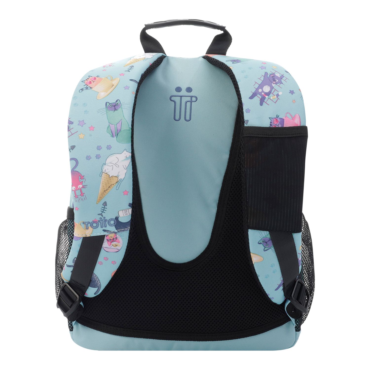 Mochila escolar azul y gatitos - Gommas