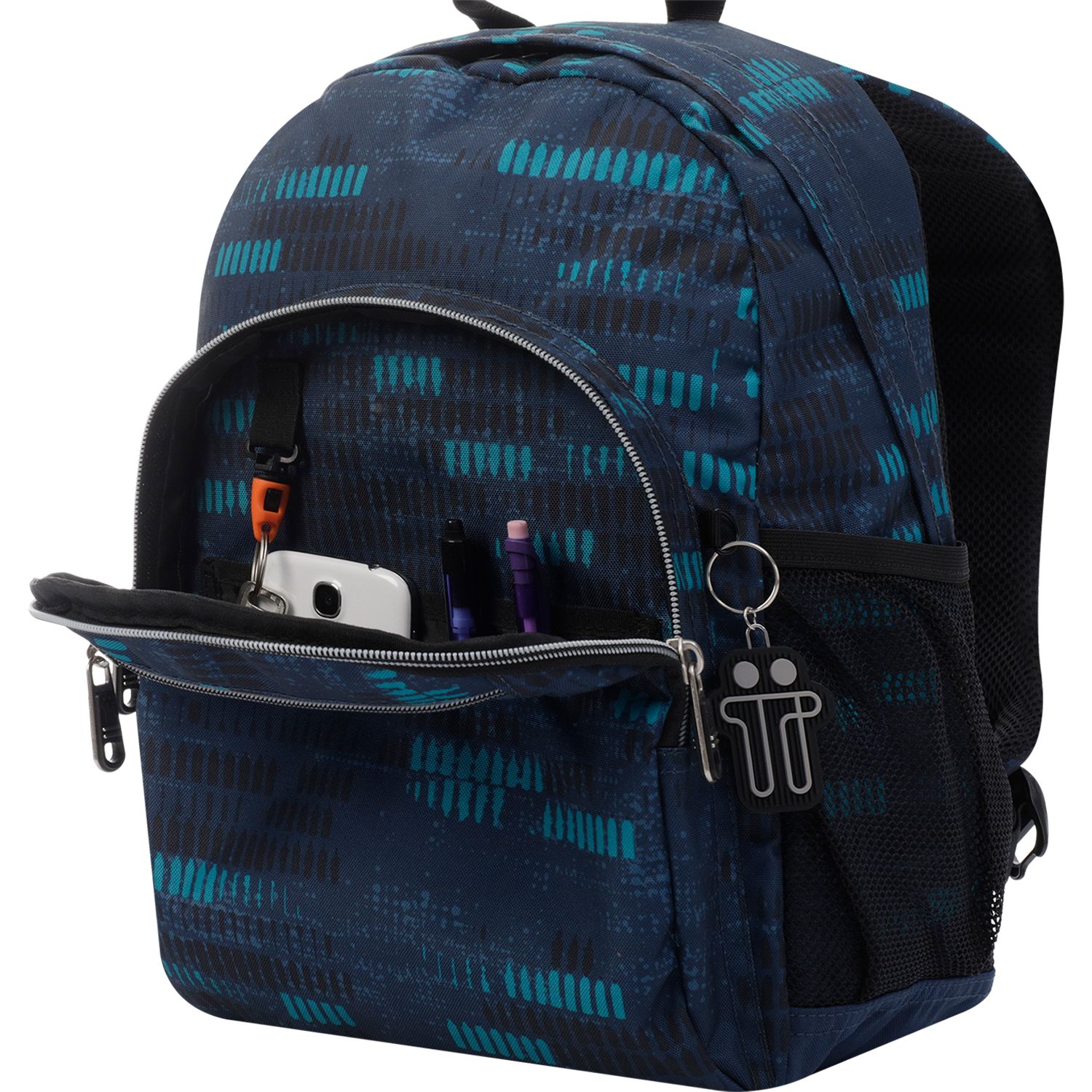 Mochila escolar azul jaspeado - Gommas