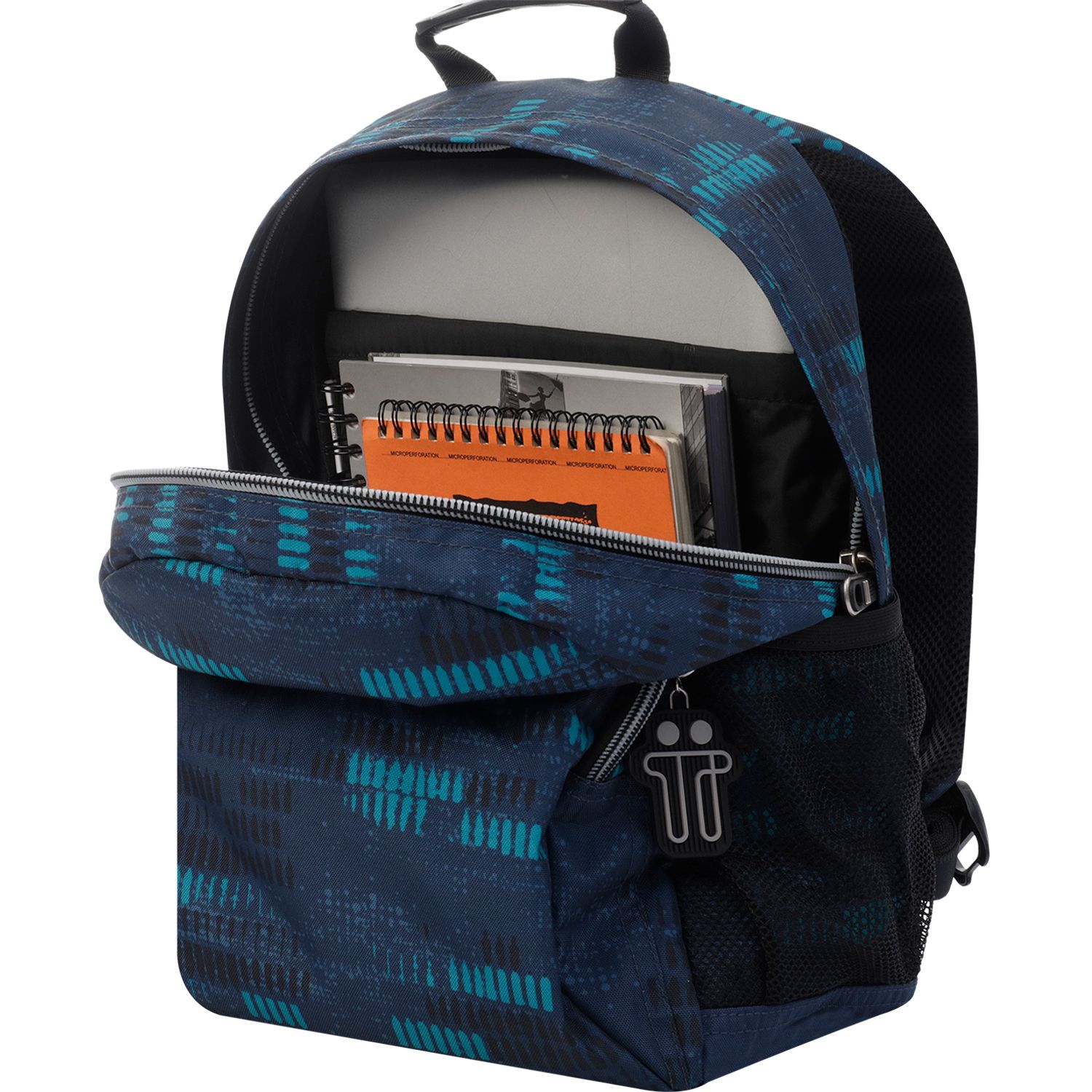 Mochila escolar azul jaspeado - Gommas