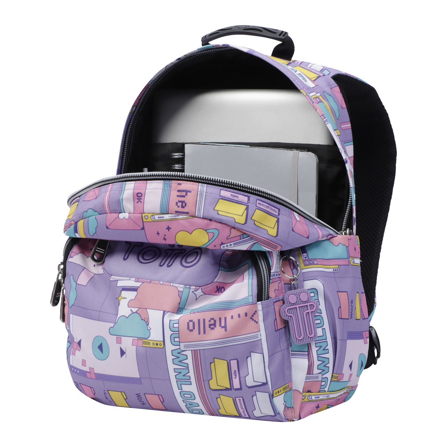Mochila escolar morado ciber - Gommas