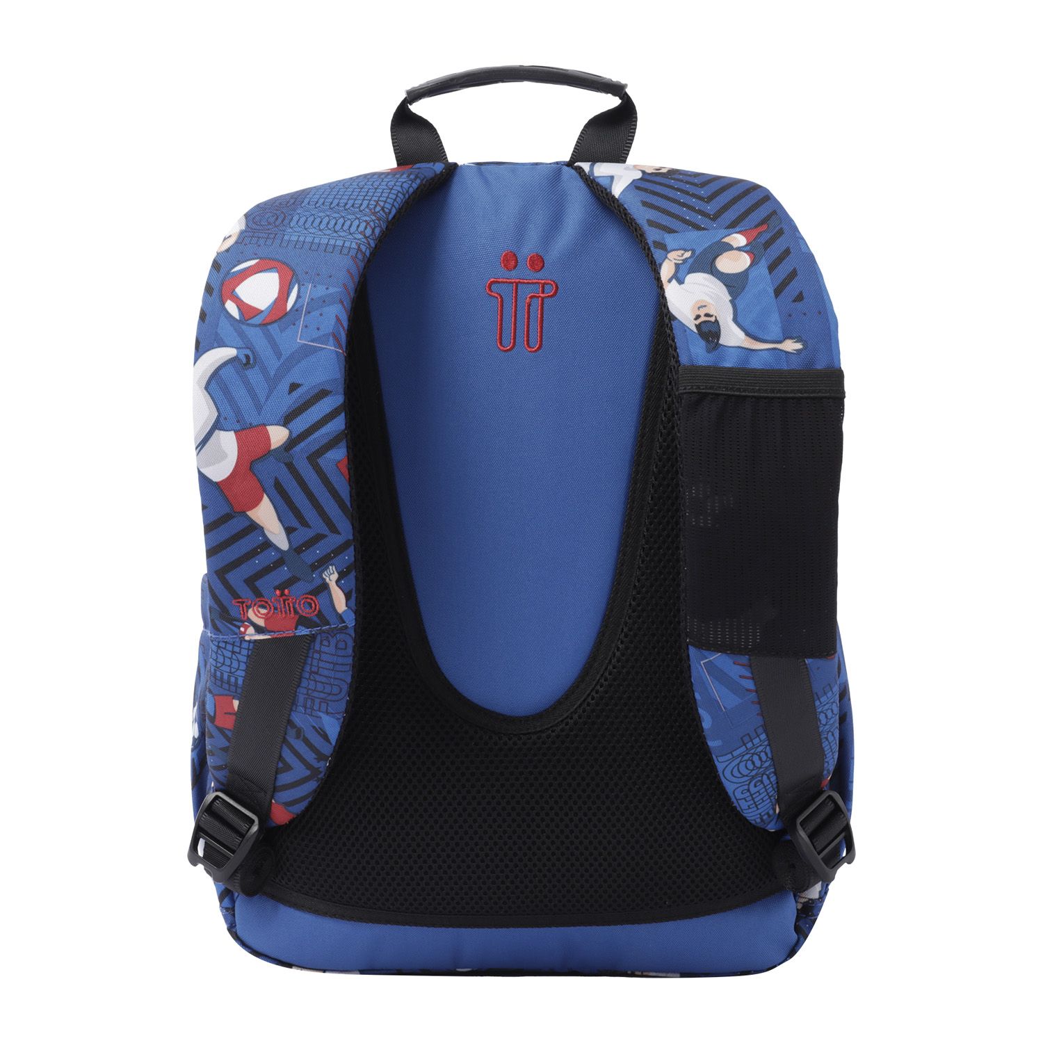 Mochila escolar azul y futbolistas - Gommas