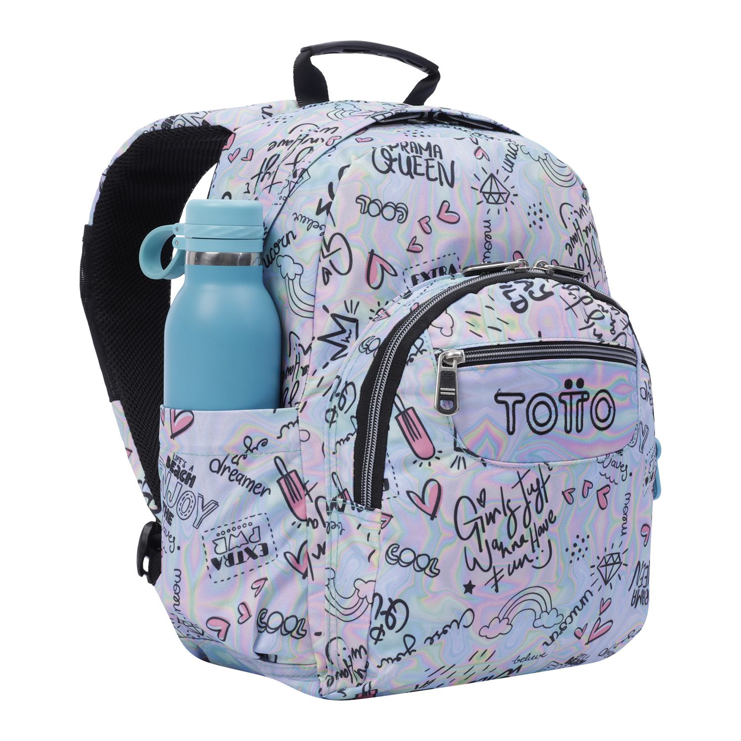 Mochila escolar rainbow party - Gommas