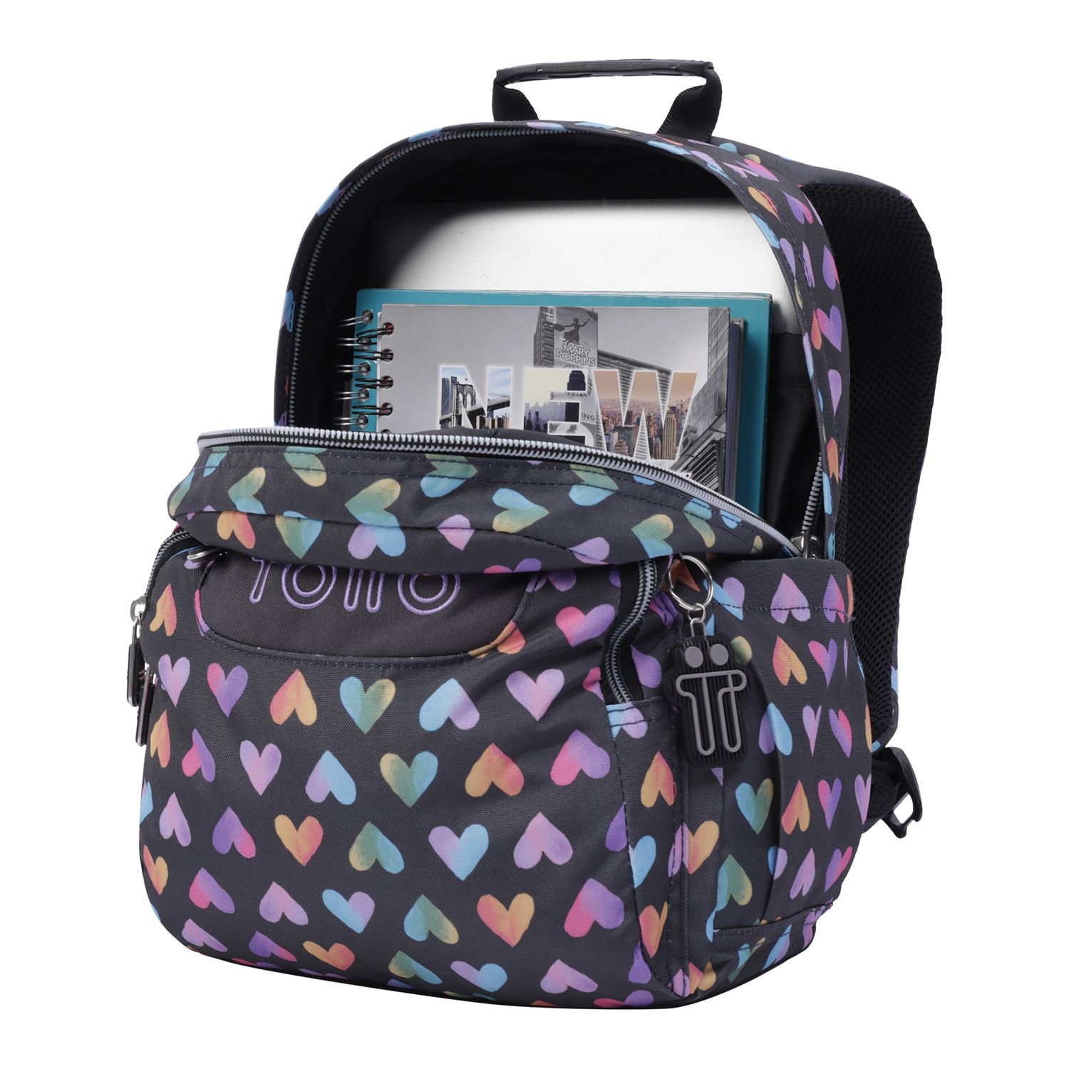 Mochila escolar corazones de colores - Gommas