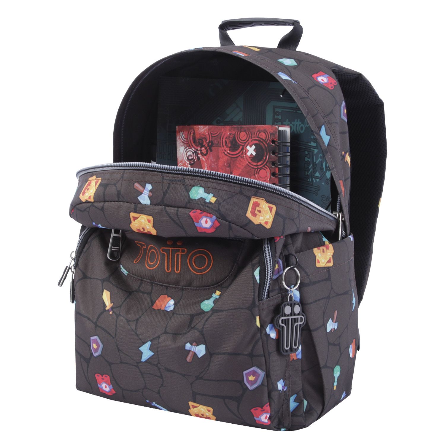 Mochila escolar adaptable a carro estampado videojuego - Acuareles