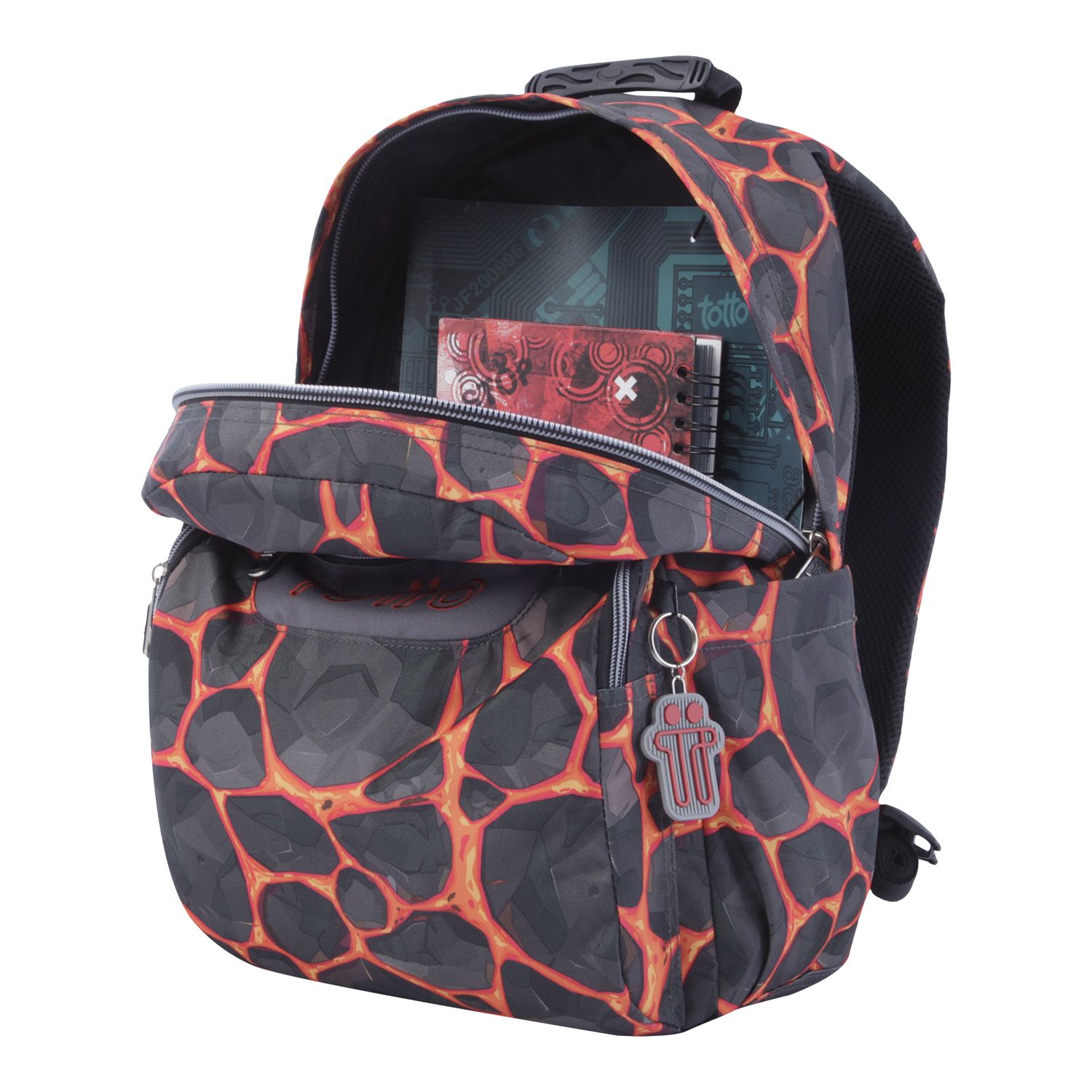 Mochila escolar adaptable a carro estampado rocas - Acuareles