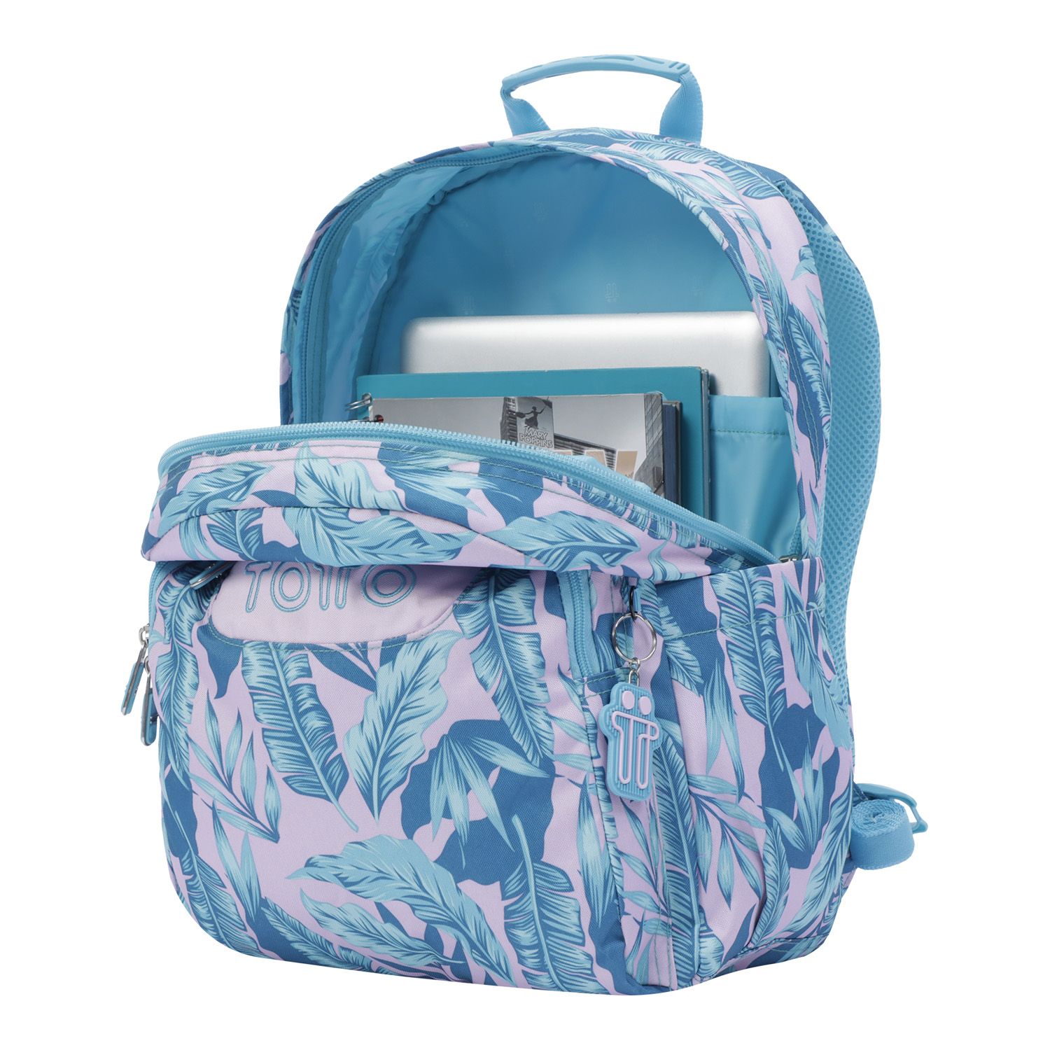 Mochila escolar adaptable a carro plantas tropicales - Acuareles