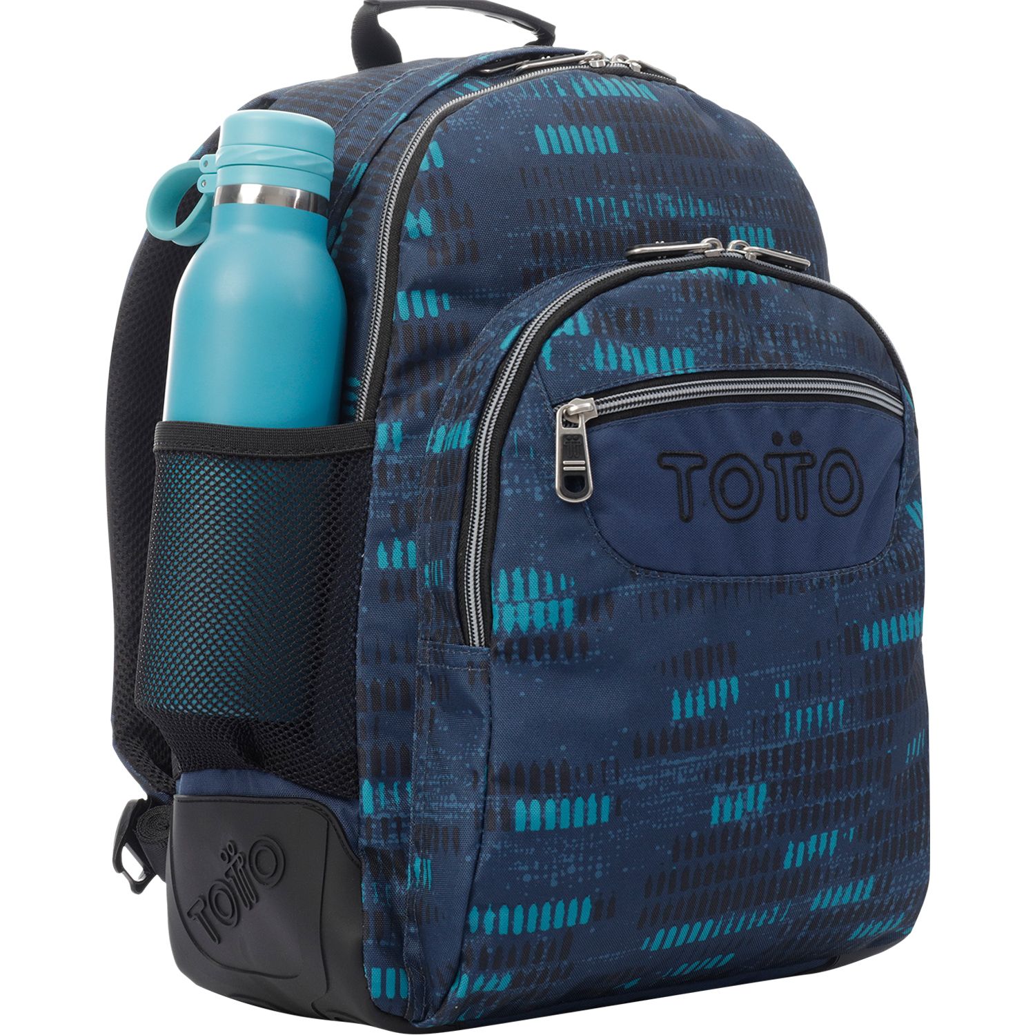 Mochila escolar azul jaspeado - Crayoles