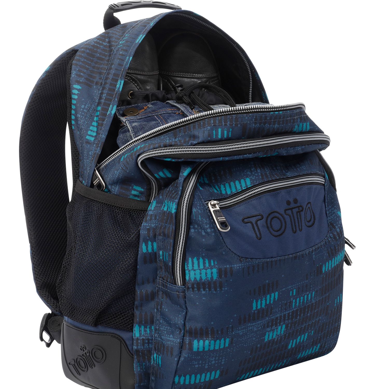 Mochila escolar azul jaspeado - Crayoles