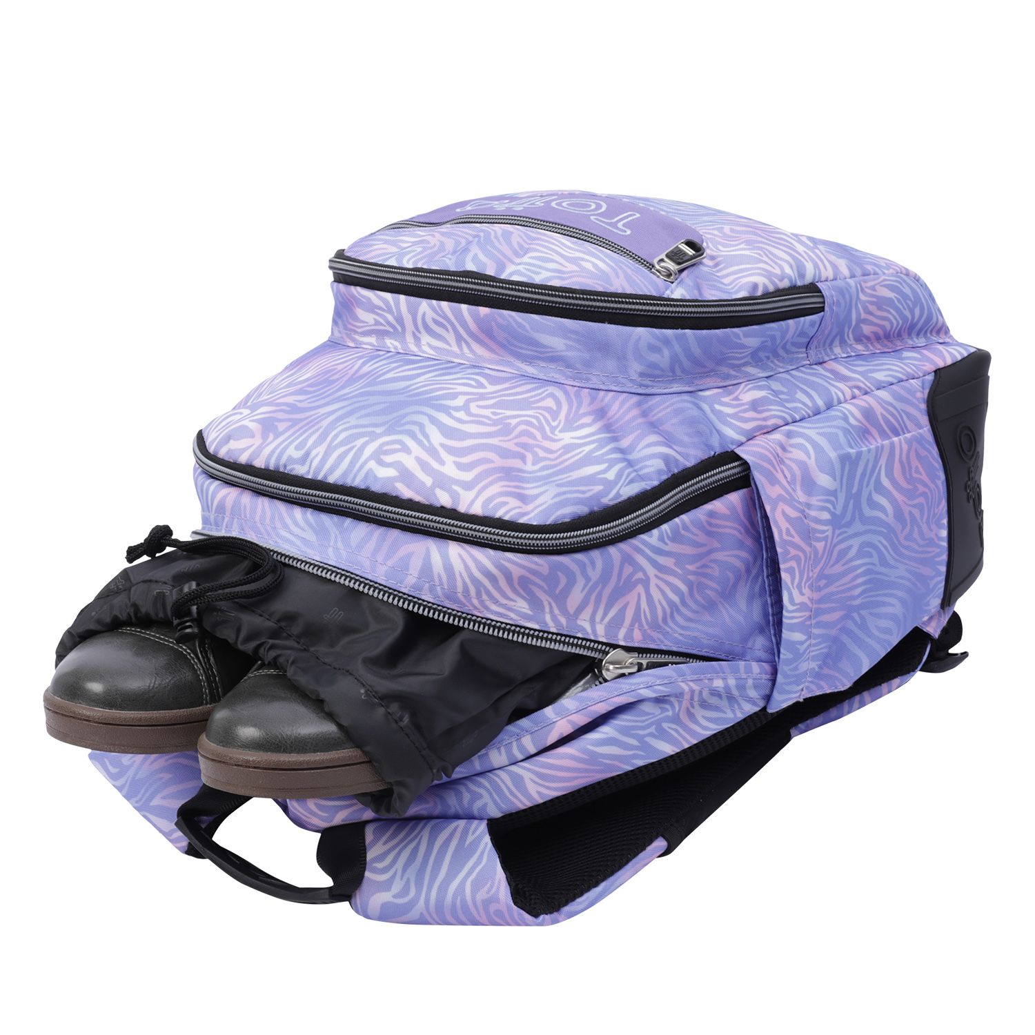 Mochila escolar morado cebra - Crayoles