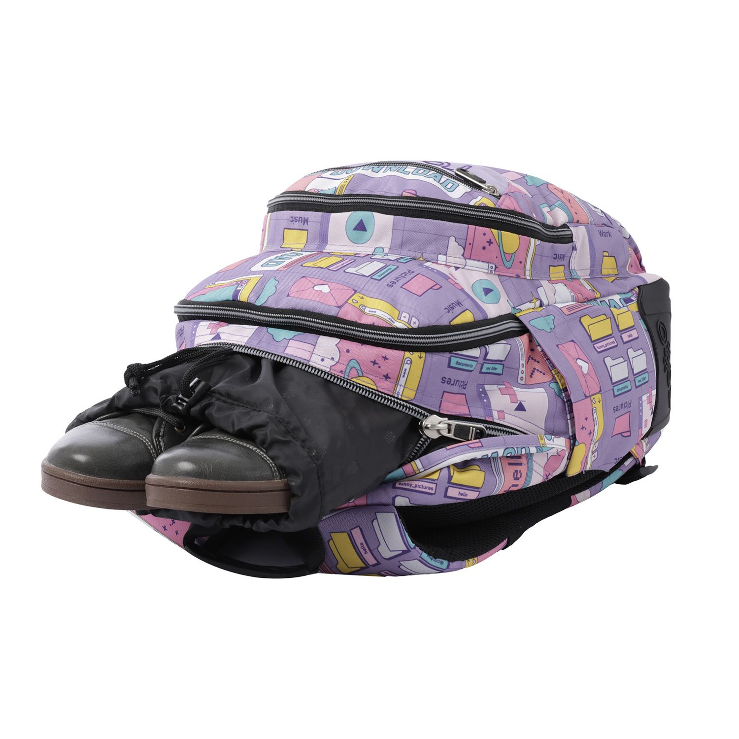 Mochila escolar morado ciber - Crayoles