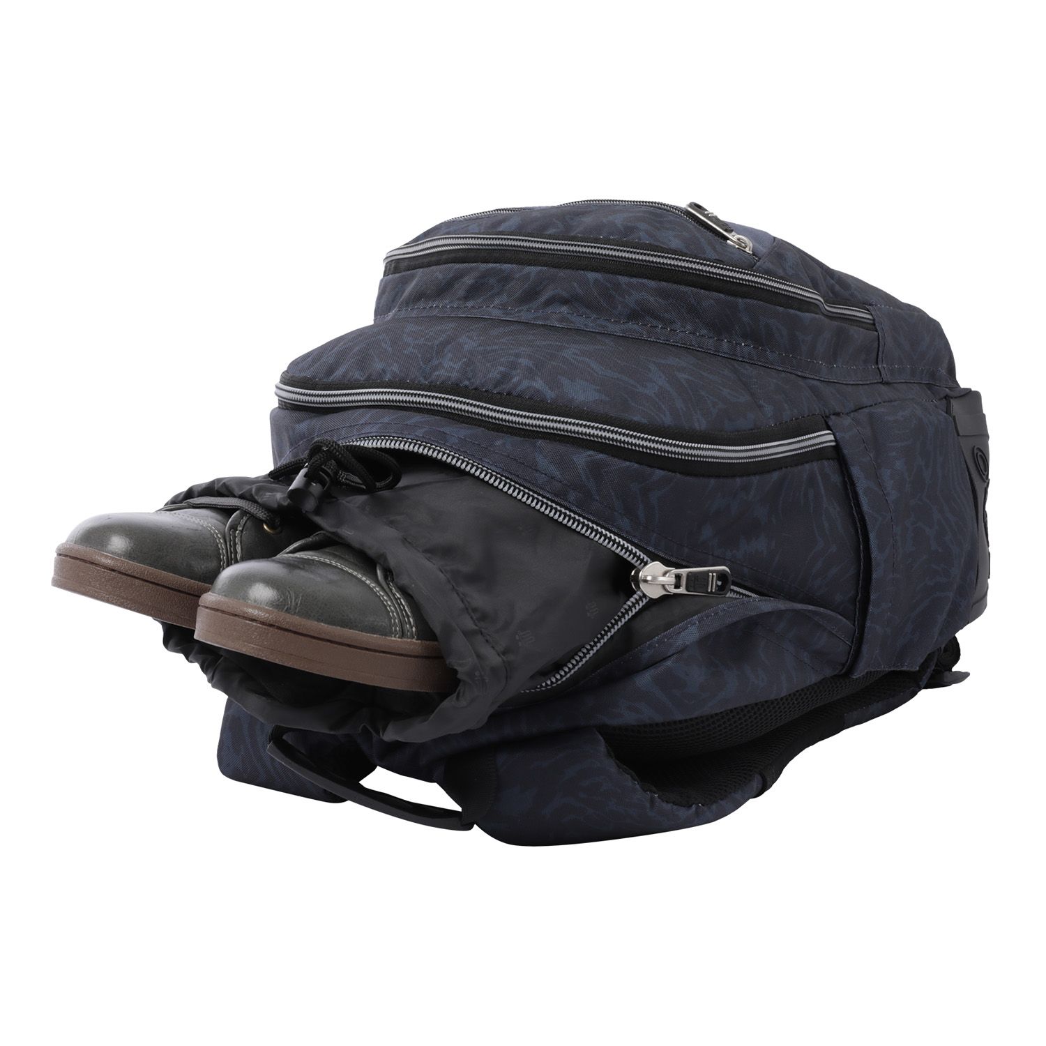 Mochila escolar azul y negro geometric - Crayoles