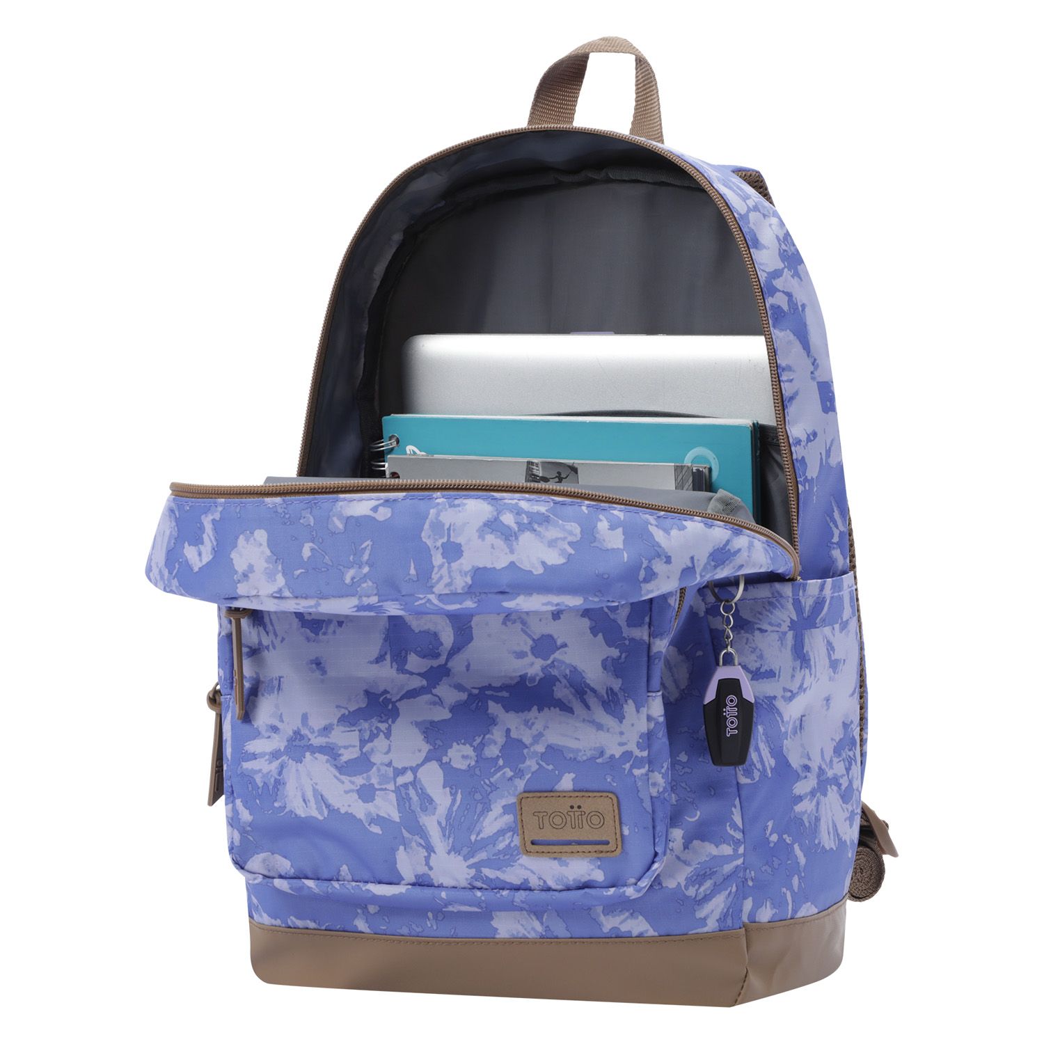 Mochila urbana estampado morado flores - Tocax