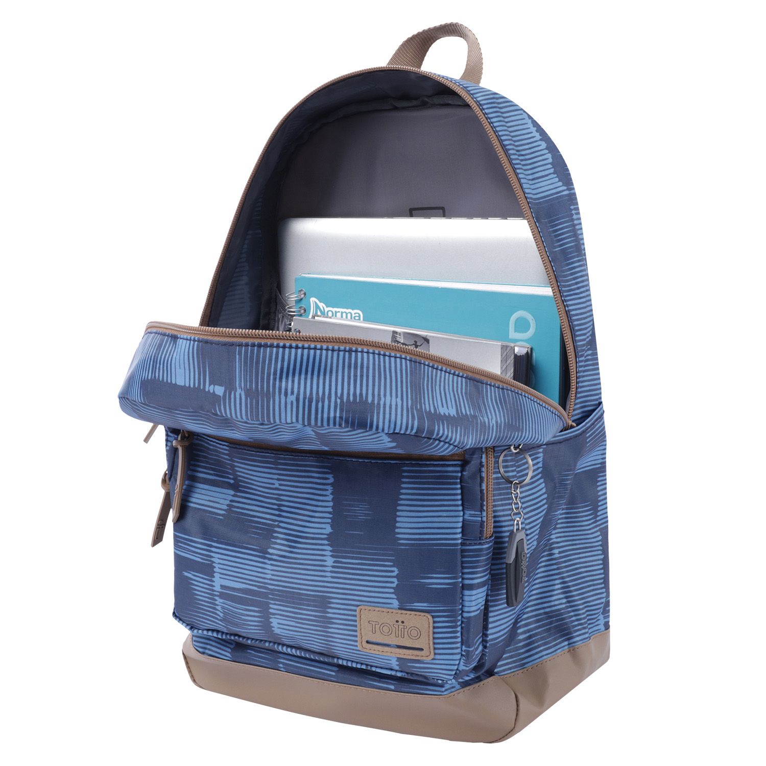 Mochila urbana azul y cuadros - Tocax