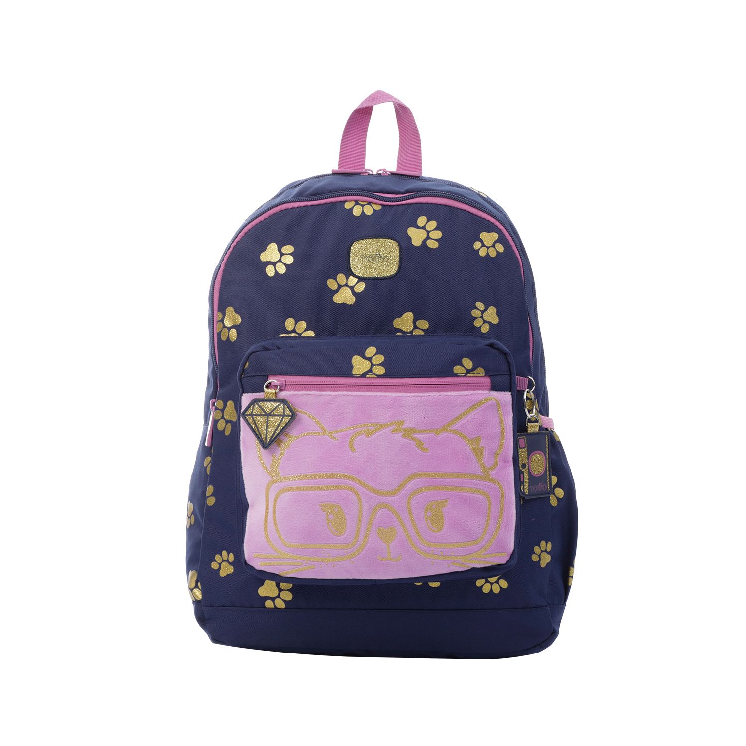 Mochila escolar huellas gato - Glony