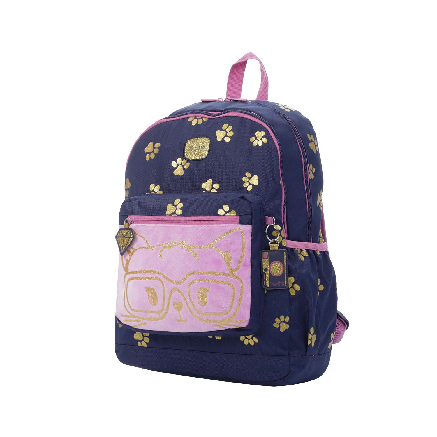 Mochila escolar huellas gato - Glony