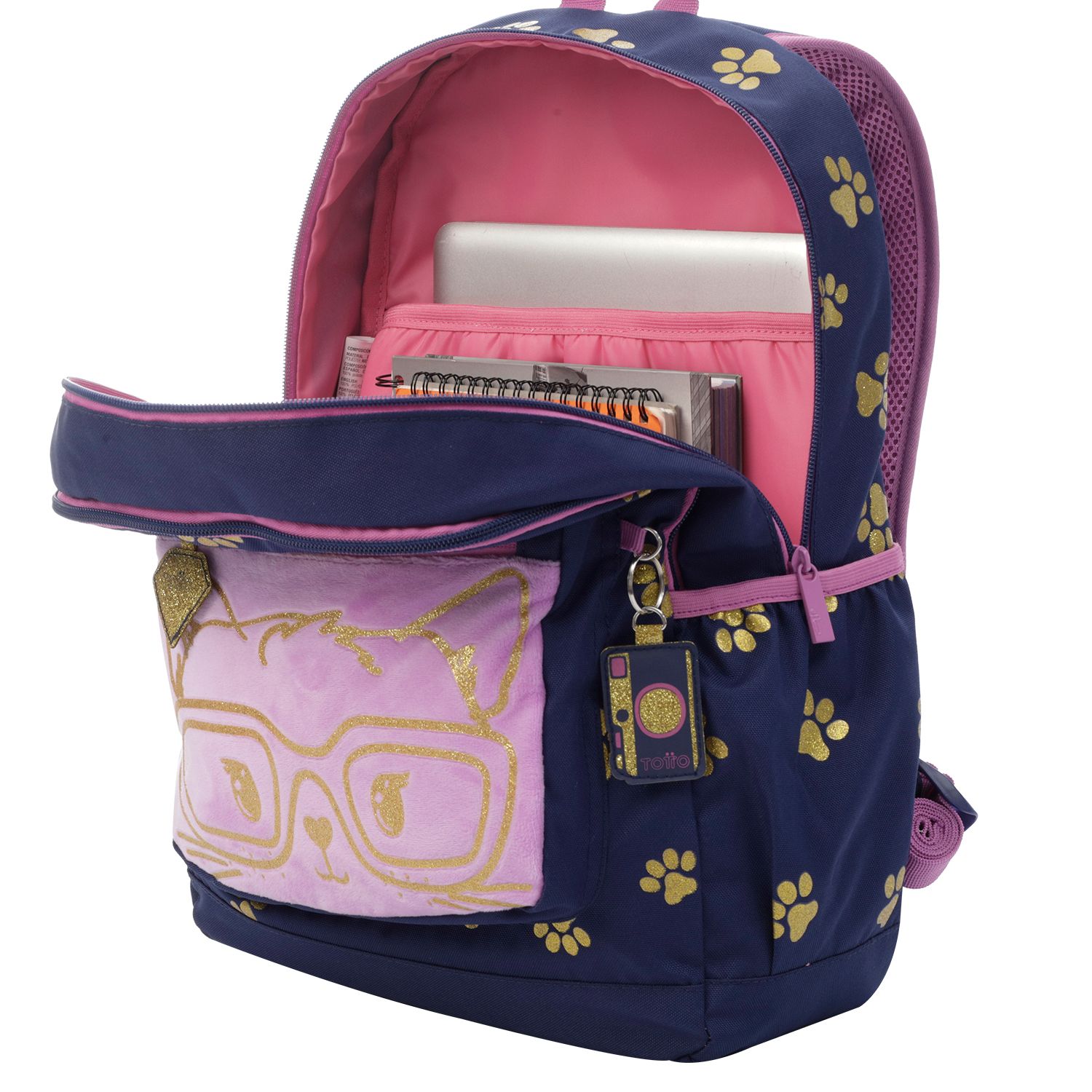 Mochila escolar huellas gato - Glony