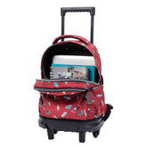 Mochila escolar pequeña ruedas estampado cohetes - Resma